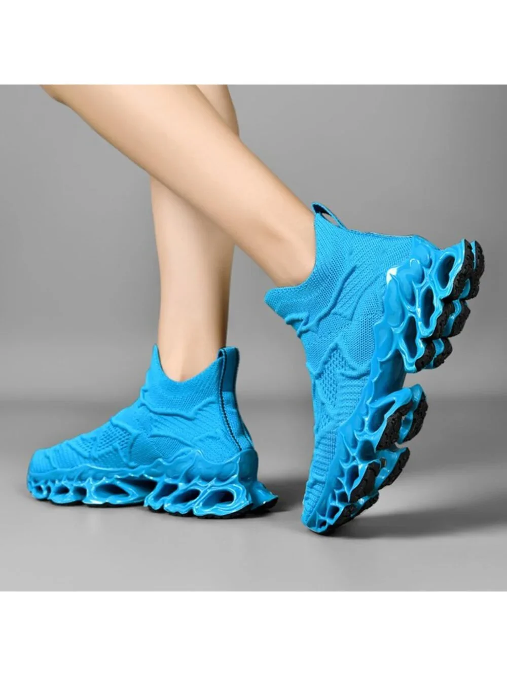 🆕Men's Blue Slip on Loafers Walking Tennis Shoes Running Blade Sneakers